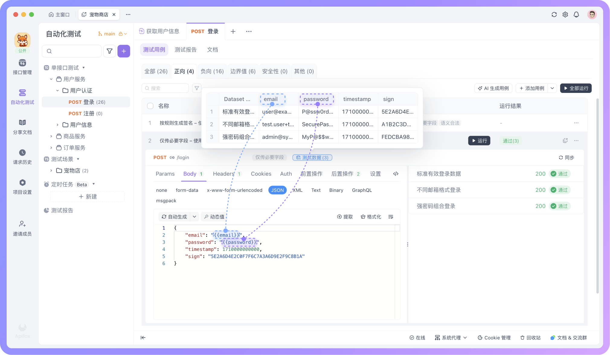 测试数据的引用